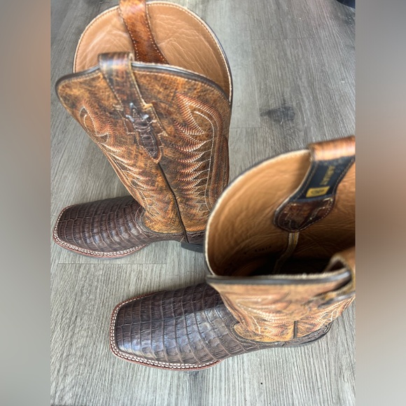 Ariat Double Down genuine caiman belly square toe 9D - Picture 4 of 9